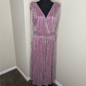 Holiday Elegant Multicolor Striped Women's Dress